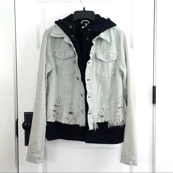 Christina Anstead Free People Hooded Denim Jacket - Picture 1 of 7